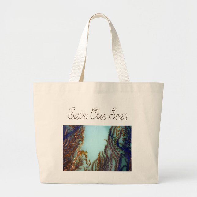 Bolsa Tote Grande Salvar nossos mares (Frente)