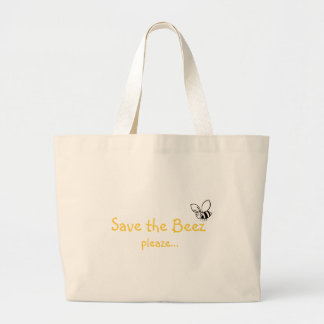 Bolsa Tote Grande Salvar o saco do pleaze de Beez… - personalizado