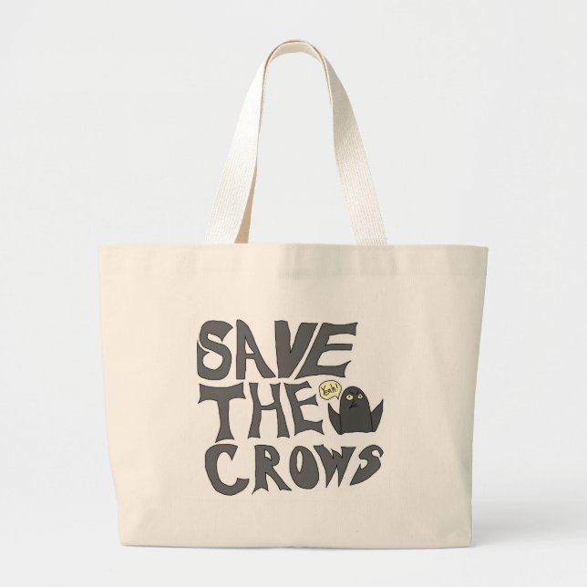 Bolsa Tote Grande Salvar os corvos (Frente)