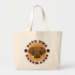 Bolsa Tote Grande Salvar os elefantes
