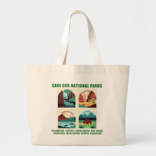 Bolsa Tote Grande Salve nossos parques nacionais