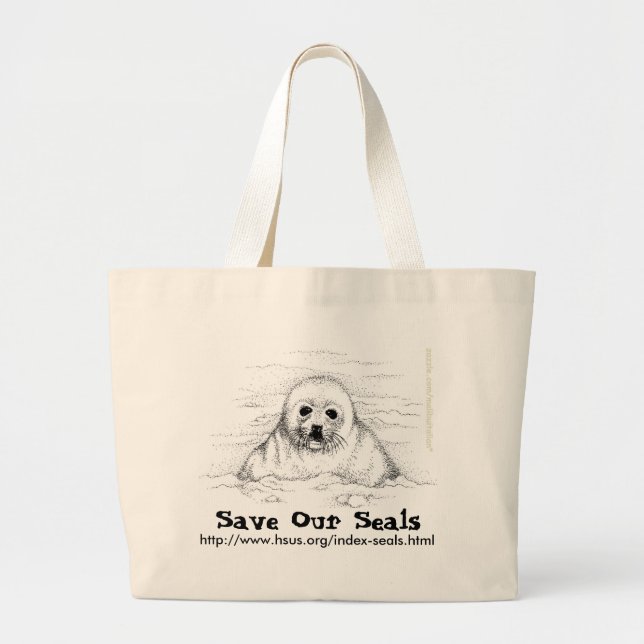 Bolsa Tote Grande Salve nossos selos (Frente)