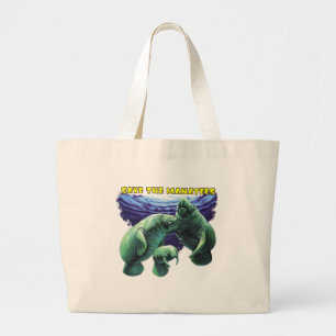 Bolsa Tote Grande Salve os Manatees