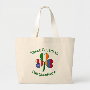 Bolsa Tote Grande Santo Armeno Irlanda EUA Trevo Personalizado