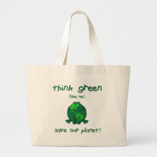 Bolsa Tote Grande Sapo ambiental do Dia da Terra