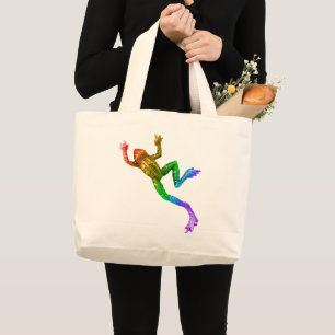 Bolsa Tote Grande Sapo colorido arco-íris de SlipperyJoe renderizado