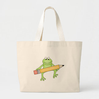 Bolsa Tote Grande Sapo verde com lápis