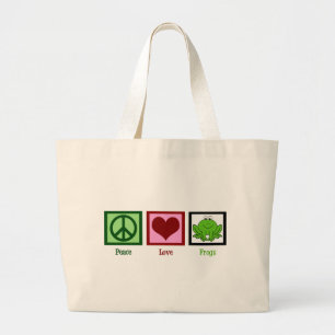 Bolsa Tote Grande Sapos de Paz e Amor