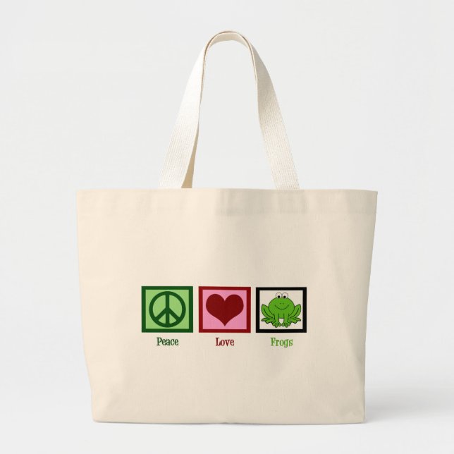 Bolsa Tote Grande Sapos de Paz e Amor (Frente)