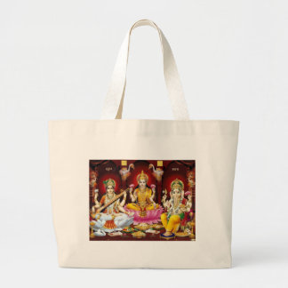 Bolsa Tote Grande Saraswati, Lakshmi, & sacola de Ganesha