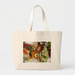 Bolsa Tote Grande Sashimi Salmão Peixe Comida Frutos do Mar Japonês