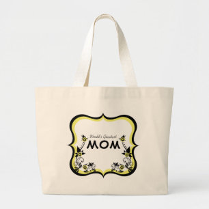 Bolsa Tote Grande Sassy Floral World's Greatest Mamãe Bag