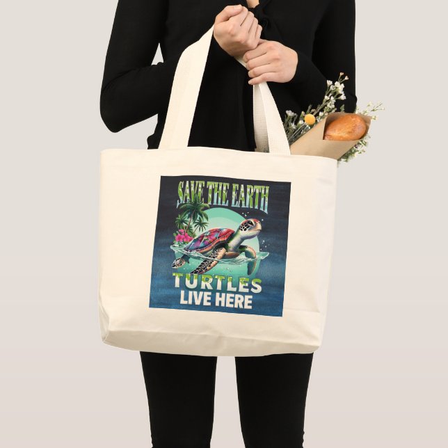 Bolsa Tote Grande Save The Planet (Frente (produto))