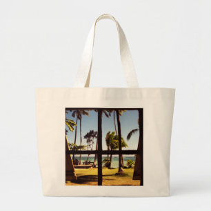 Bolsa Tote Grande Scene bagjtcn tropical de Fiji Beach