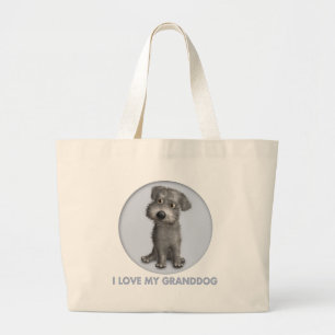 Bolsa Tote Grande Schnoodle (cinza) Granddog