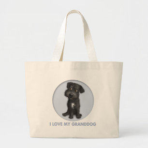 Bolsa Tote Grande Schnoodle Granddog (preto)