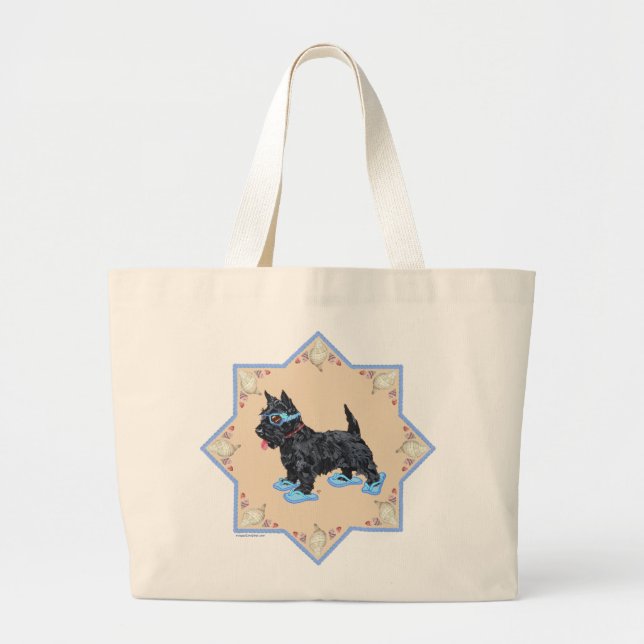 Bolsa Tote Grande Scottie Blue Chinelos (Frente)
