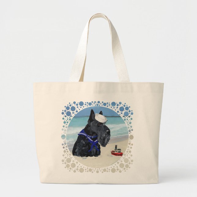 Bolsa Tote Grande Scottie na Praia (Frente)