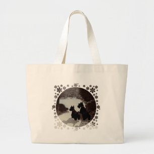 Bolsa Tote Grande Scotties em Surreal Winter Night