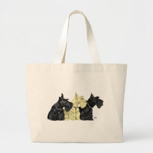 Bolsa Tote Grande Scotties pretos e trigueiros