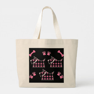 Bolsa Tote Grande Scotty Terrier Dogs Cute Engraçado Terriers Breed