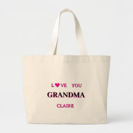 Bolsa Tote Grande Script de vovó personalizado