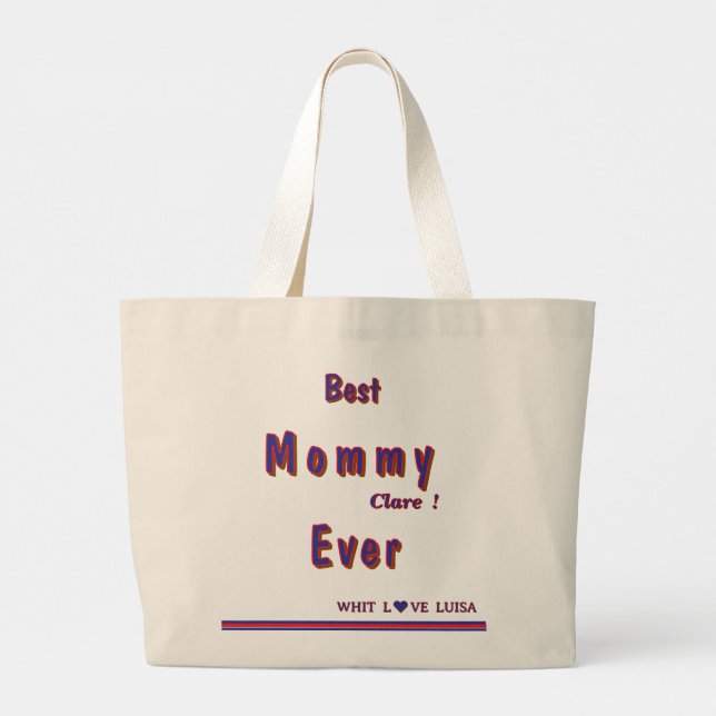 Bolsa Tote Grande Script MOM MELHOR personalizado EVER 10 (Verso)