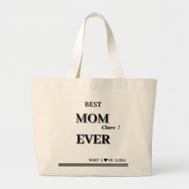 Bolsa Tote Grande Script MOM MELHOR personalizado EVER 3