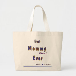 Bolsa Tote Grande Script MOM MELHOR personalizado EVER 9