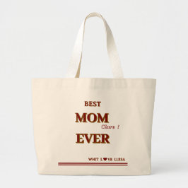Bolsa Tote Grande Script MOM MELHOR personalizado NUNCA
