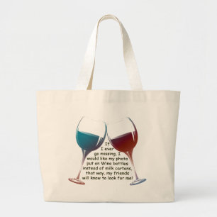 Bolsa Tote Grande Se eu vou nunca faltar… o vinho do divertimento