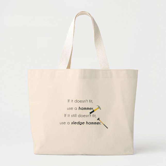 Bolsa Tote Grande Se não cabe, (Frente)