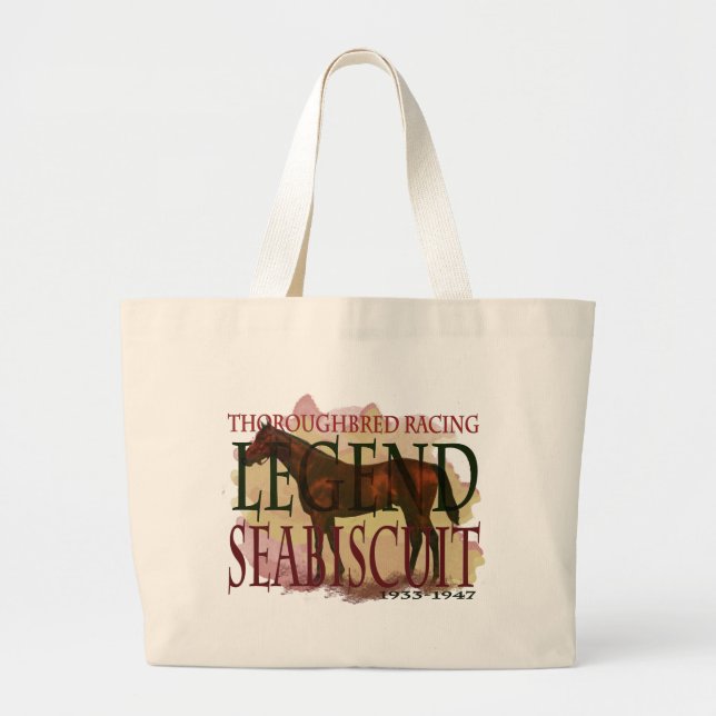 Bolsa Tote Grande Seabiscuit - legenda de competência do puro-sangue (Frente)