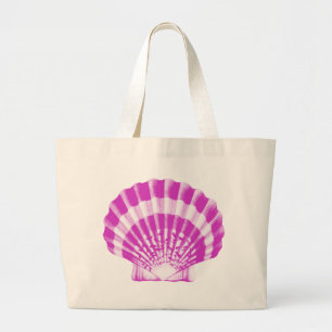 Bolsa Tote Grande Seashell - orquídea e branca