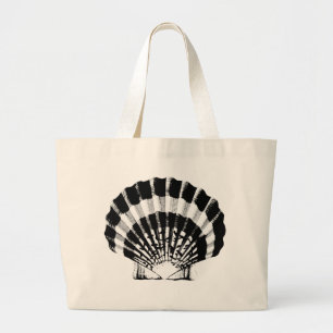 Bolsa Tote Grande Seashell - preto e branco
