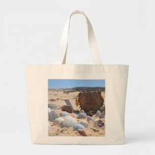Bolsa Tote Grande Seashells on the Beach por Shirley Taylor