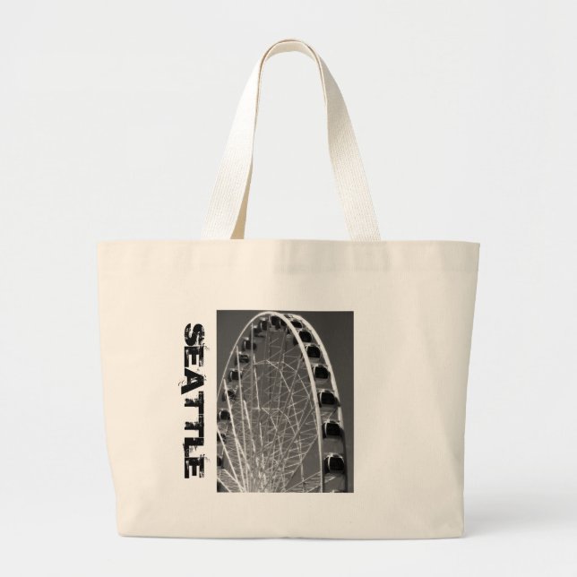 Bolsa Tote Grande Seattle Ferris Wheel (Frente)