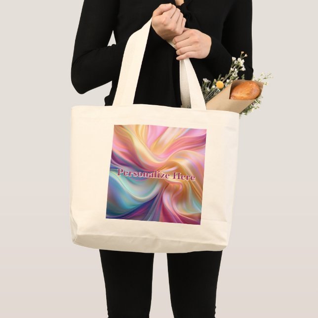 Bolsa Tote Grande Seda Pastel Colorida (Frente (produto))