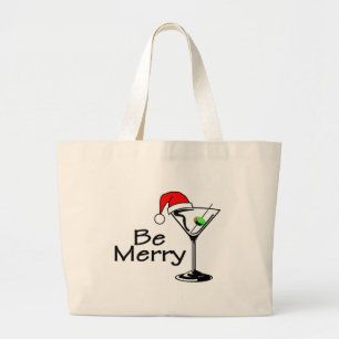 Bolsa Tote Grande Seja Feliz Natal Martini