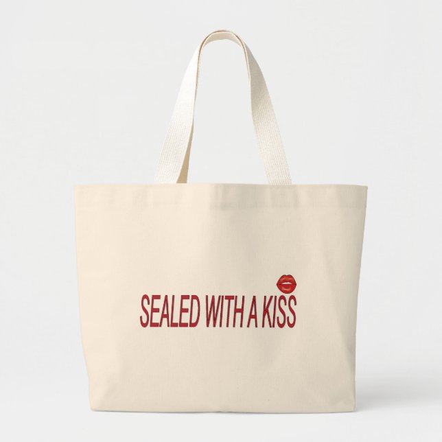 Bolsa Tote Grande selado com um beijo (Frente)