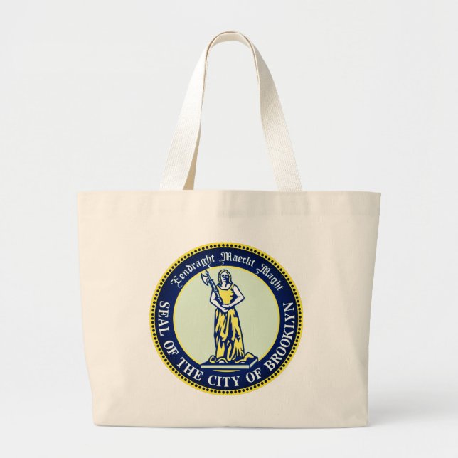 Bolsa Tote Grande Selo do distrito do Brooklyn, Nova Iorque (Frente)