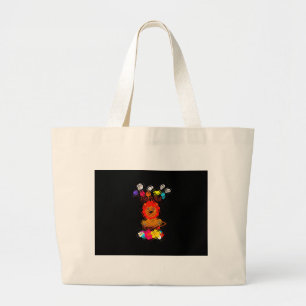Bolsa Tote Grande Selvagem e Livre: Arte de Filhotes de Leão Fofos