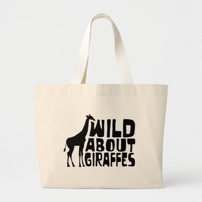 Bolsa Tote Grande Selvagem sobre girafas (Frente)