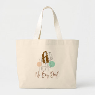 Bolsa Tote Grande Sem Grande Coisa - Saco de Tote Reutilizável Jumbo