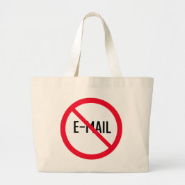 Bolsa Tote Grande Sem Sinal de Círculo Vermelho de Email | Saco de T