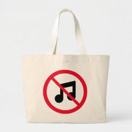 Bolsa Tote Grande Sem Sinal de Círculo Vermelho de Música | Saco de