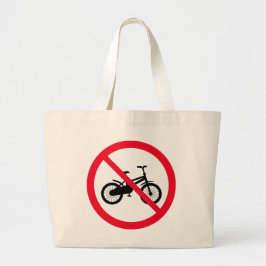 Bolsa Tote Grande Sem Sinal Proibido de Bicicleta | Saco de Toque Ju