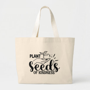 Bolsa Tote Grande Sementes de planta fofa arte de palavra gentileza