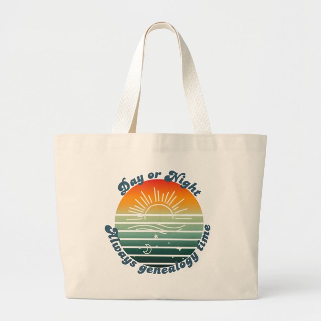 Bolsa Tote Grande Sempre Hora da Genealogia (Frente)