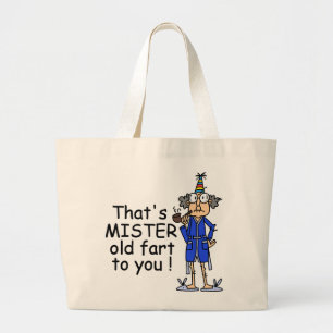 Bolsa Tote Grande Senhor Velho Fart Aniversário Humor